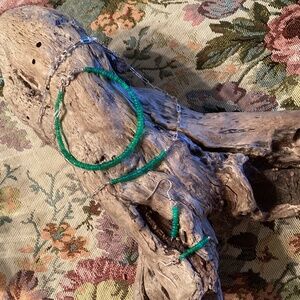 Handmade Natural Firey Green Opal Necklace / Earrings / Bracelet Set